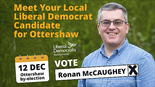 Picture of Ronan McCaughey Ottershaw By-Election candidate Dec 24